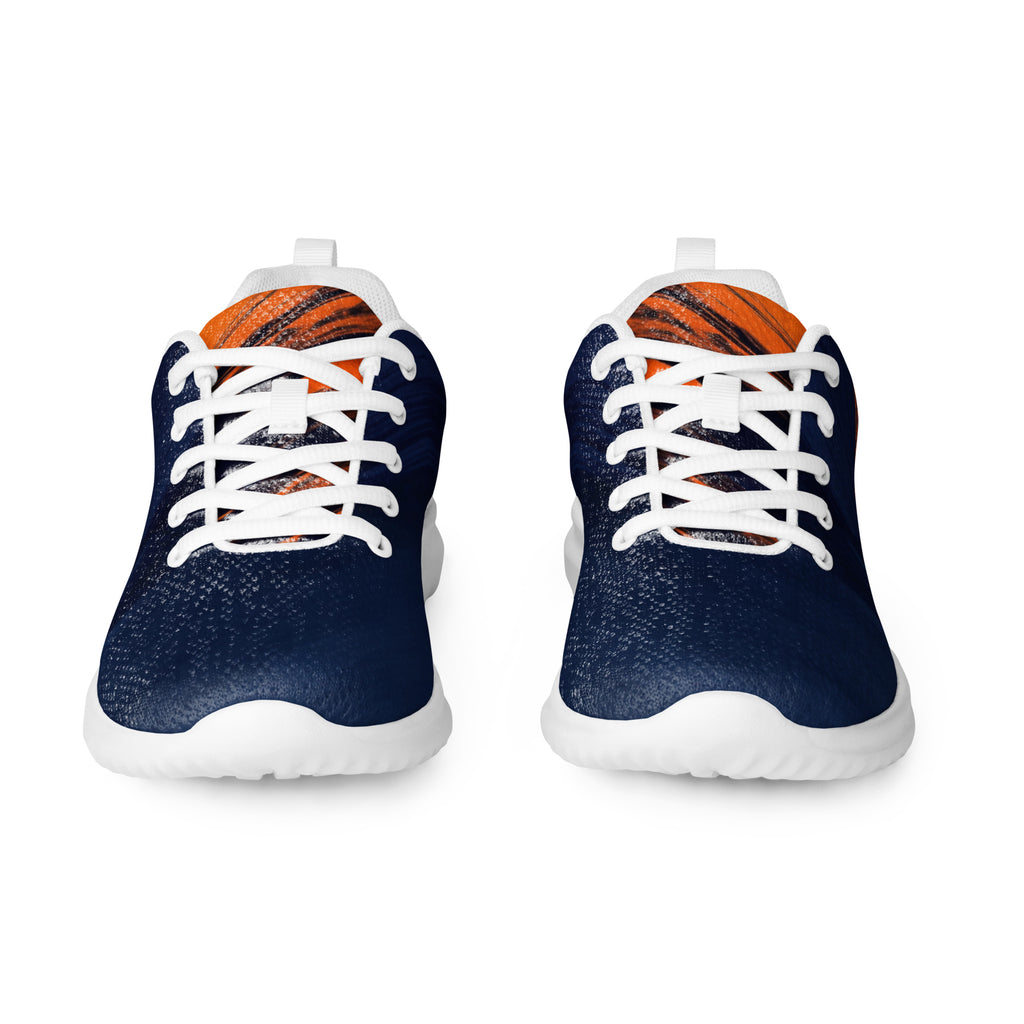 Navy blue sneakers with white laces at Oatmeal Apparel Co.