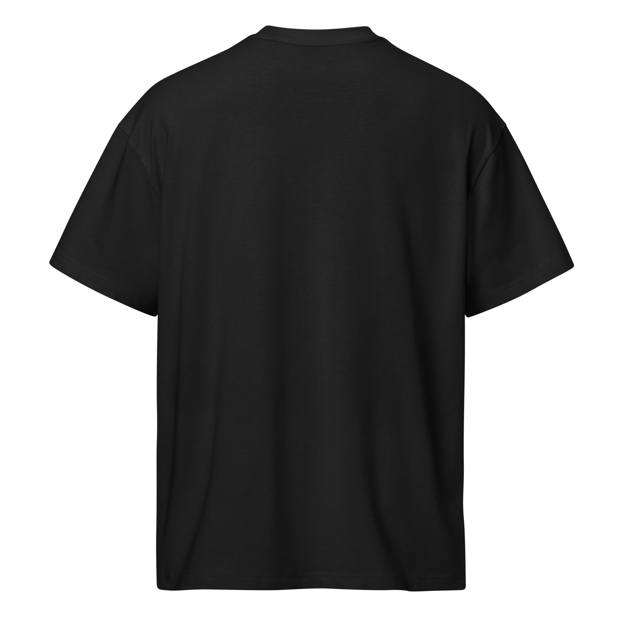 Black t-shirt on a white background at Oatmeal Apparel Co., 90's throwback.