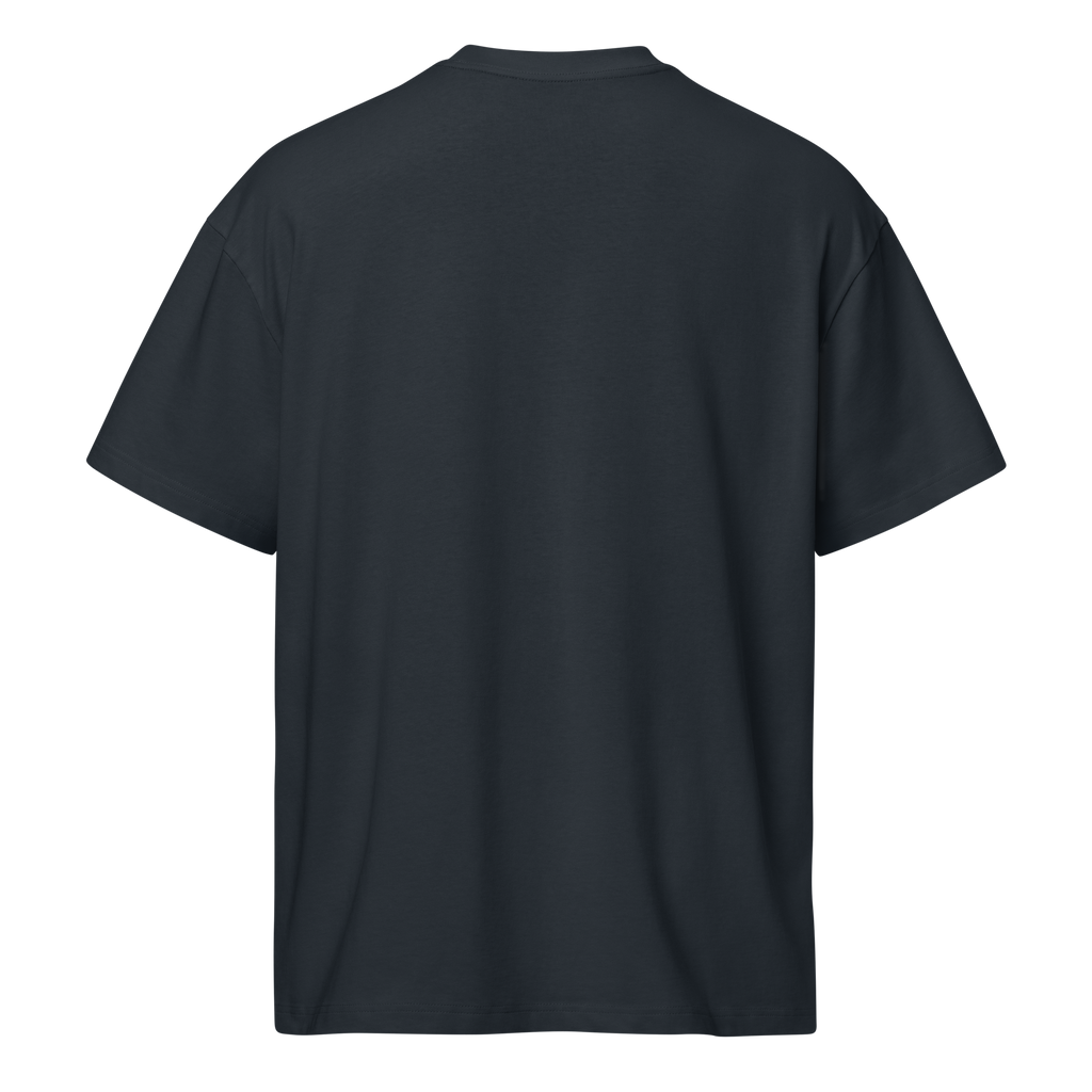 Black t-shirt on a white background at Oatmeal Apparel Co.