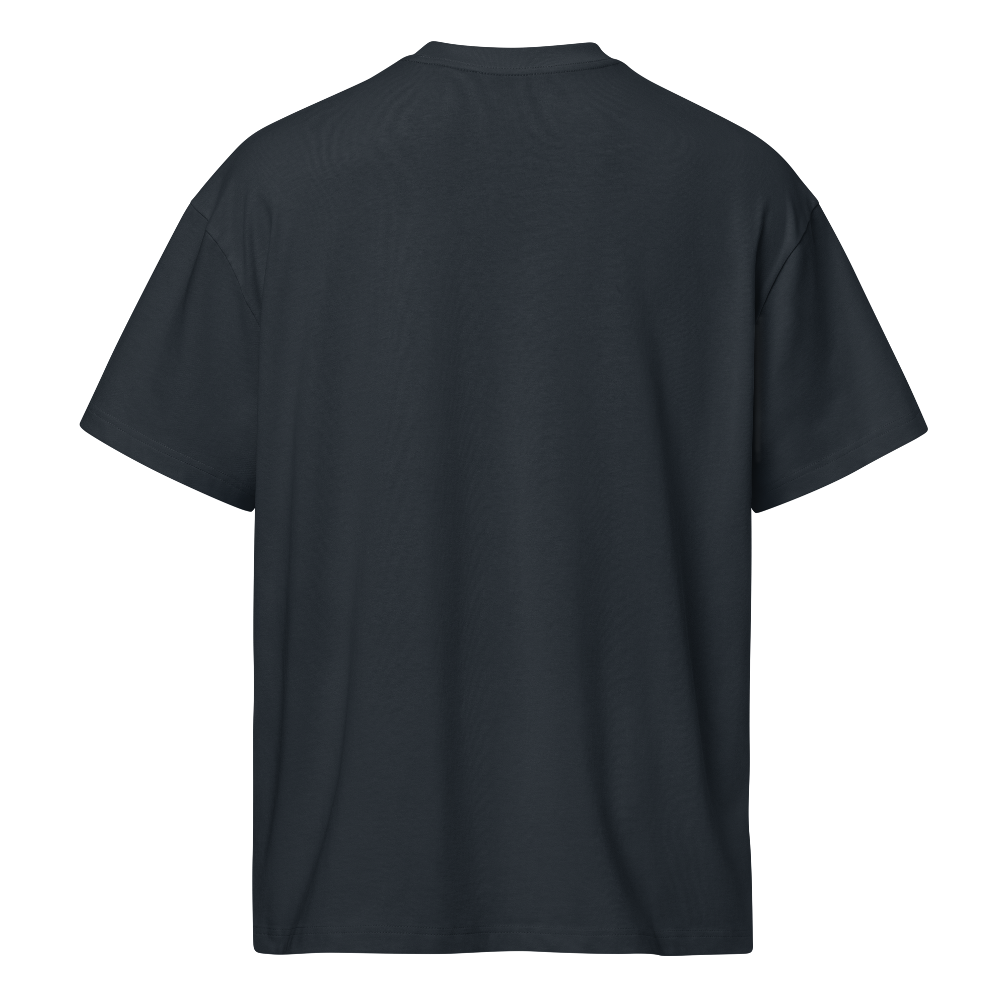 Black t-shirt on a white background at Oatmeal Apparel Co.