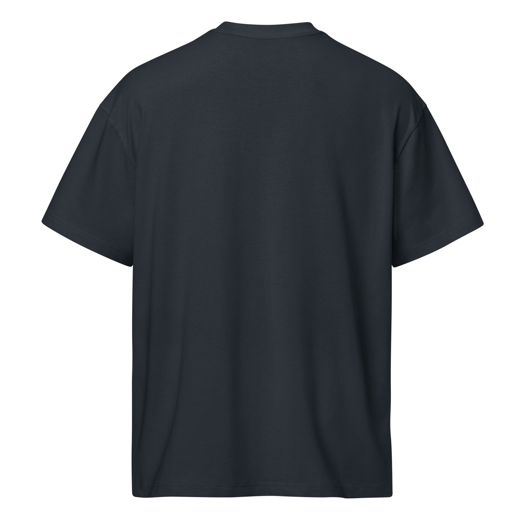 Black t-shirt on a white background at Oatmeal Apparel Co.
