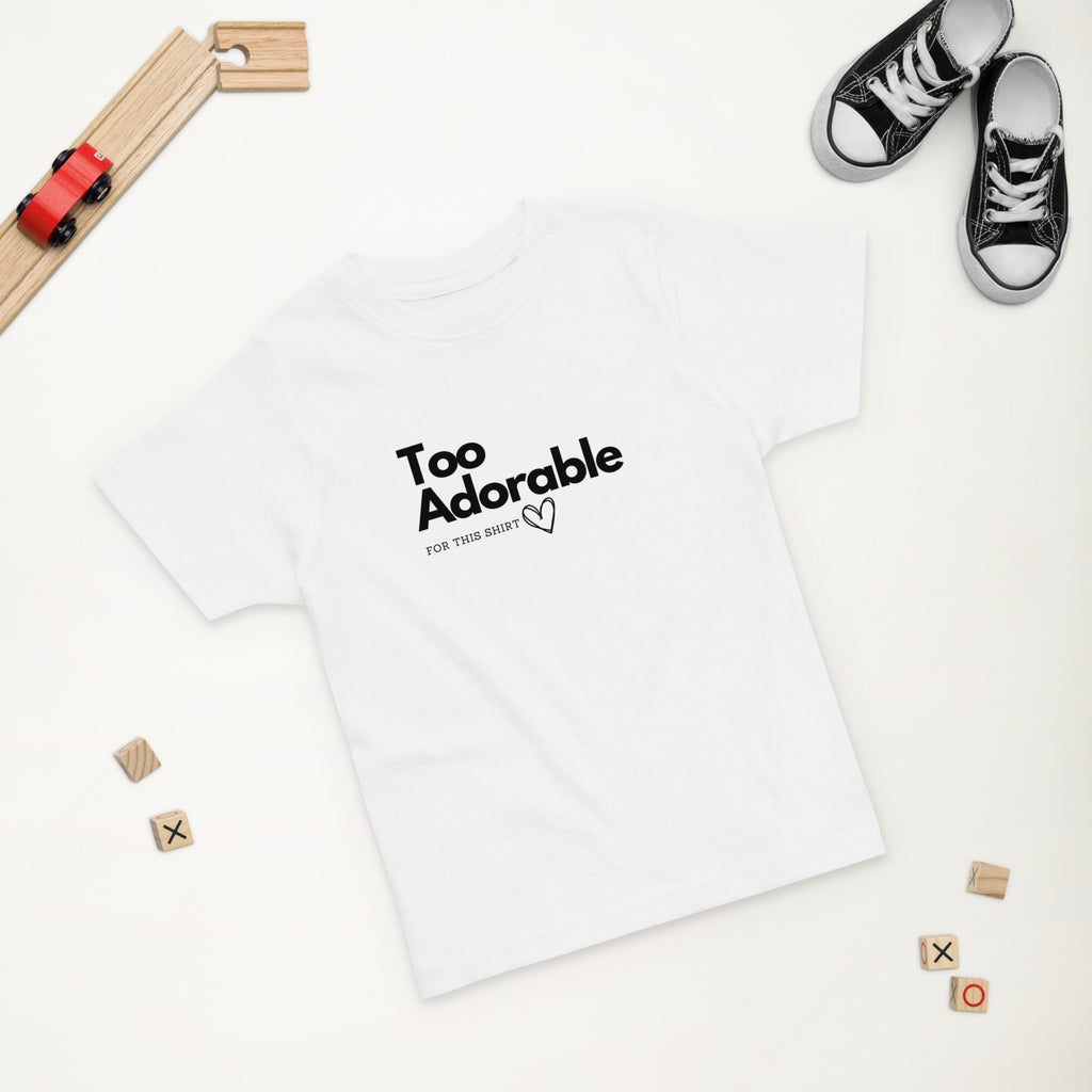 Toddler Too Adorable shirt mockup at Oatmeal Apparel Co.