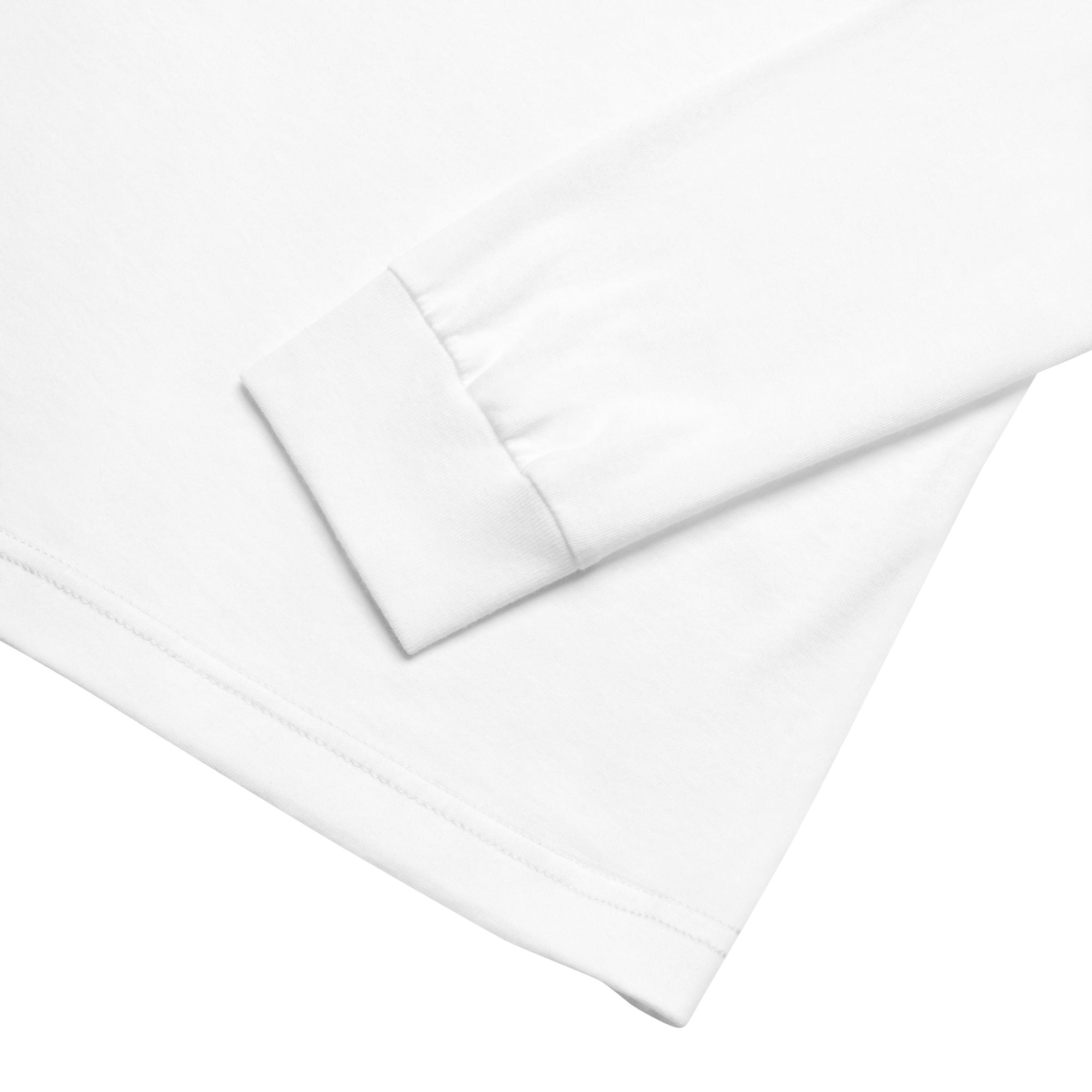 White premium fabric with a subtle pattern on a white background at Oatmeal Apparel Co., Sports Edition Design.