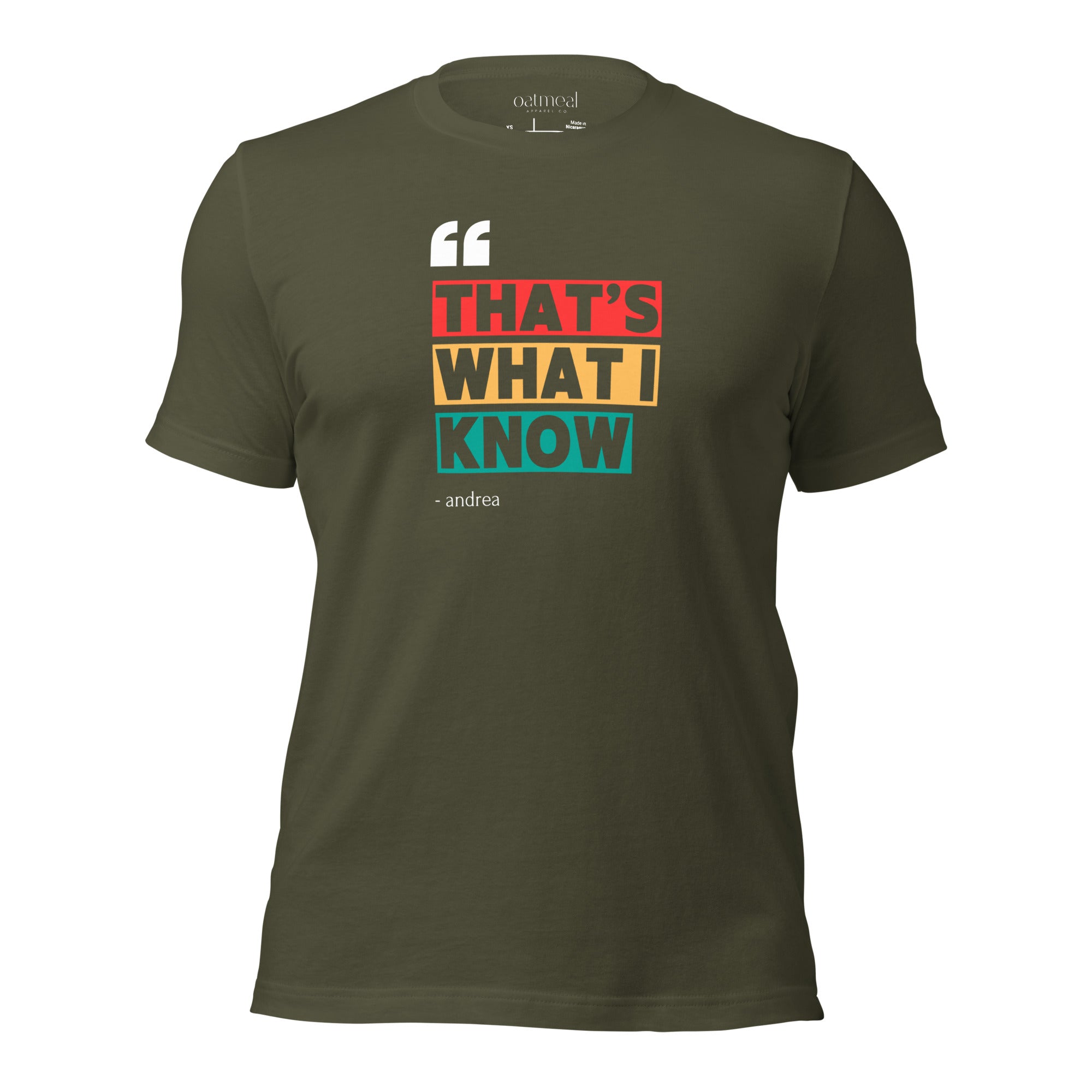 Military green Tee available at Oatmeal Apparel Co.